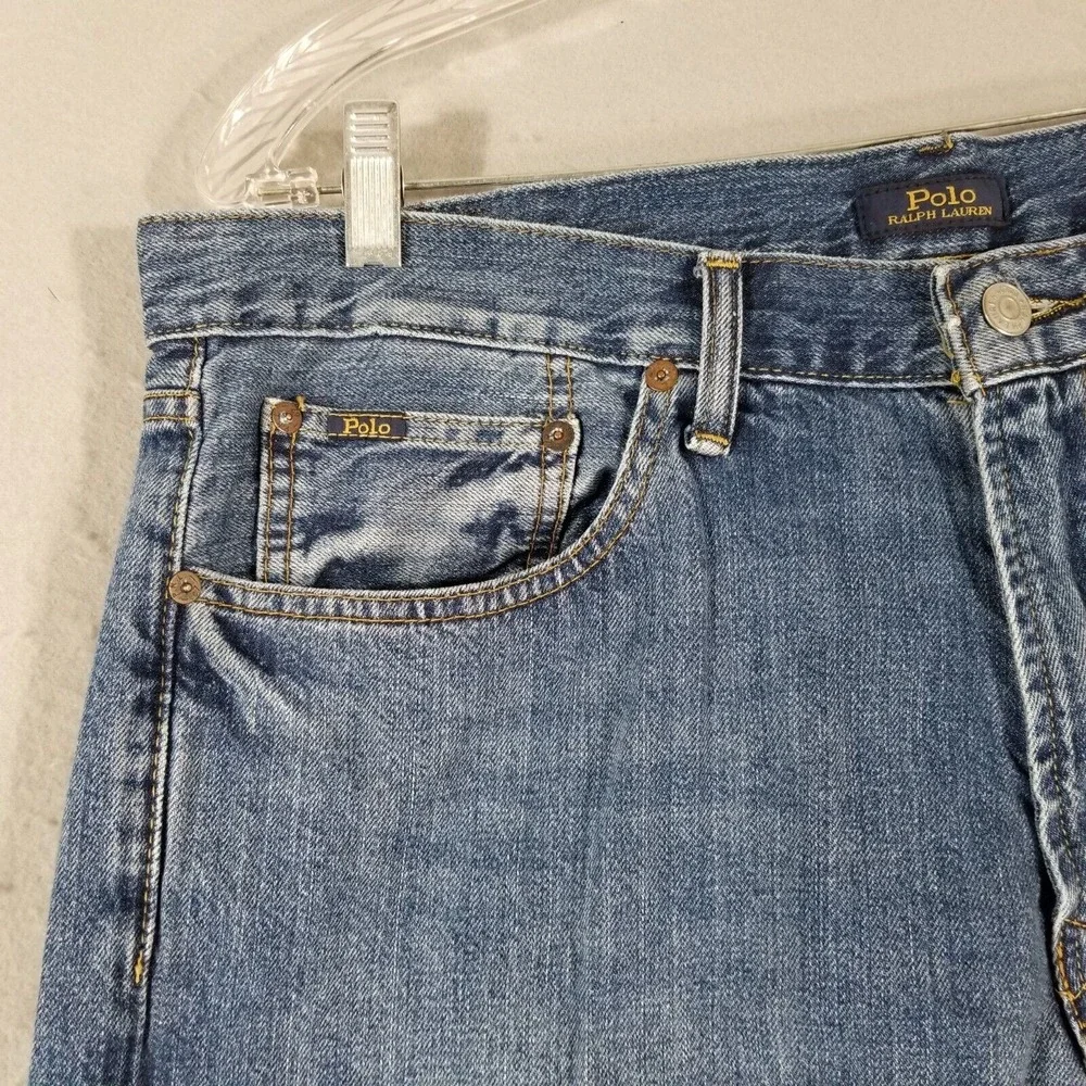 Polo Ralph Lauren jeans men's 36 x 30 Varick slim straight blue denim pants‎